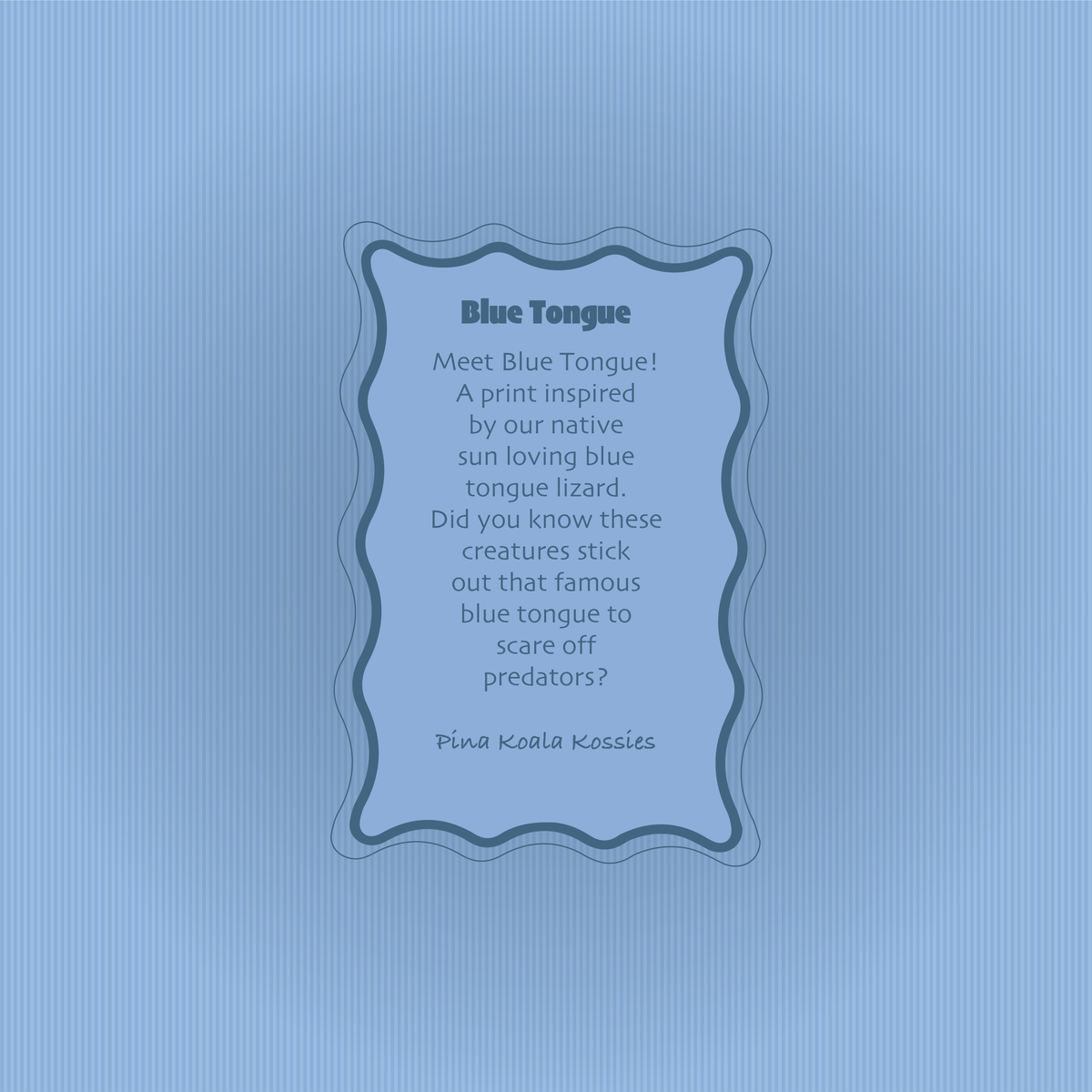 Mini Mesh Sarong - Blue Tongue *Preorder